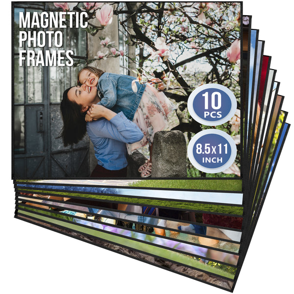 10 Pack Magnetic Photo Pockets 8.5x11 in