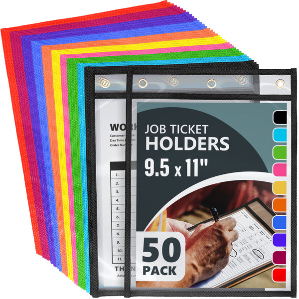 50 Pack Job Ticket Holders 10x13 in